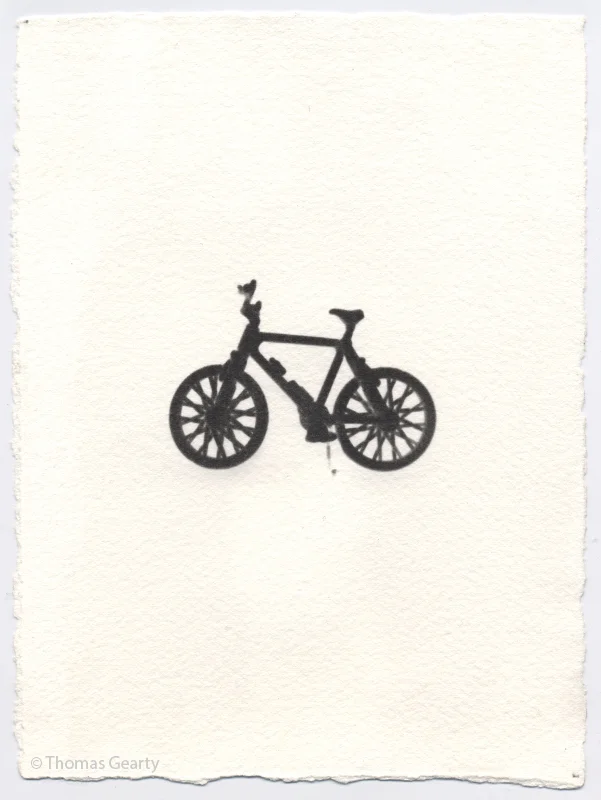 Bicycle, from the series Iconotypes Unique liquid-emulsion print on watercolor paper