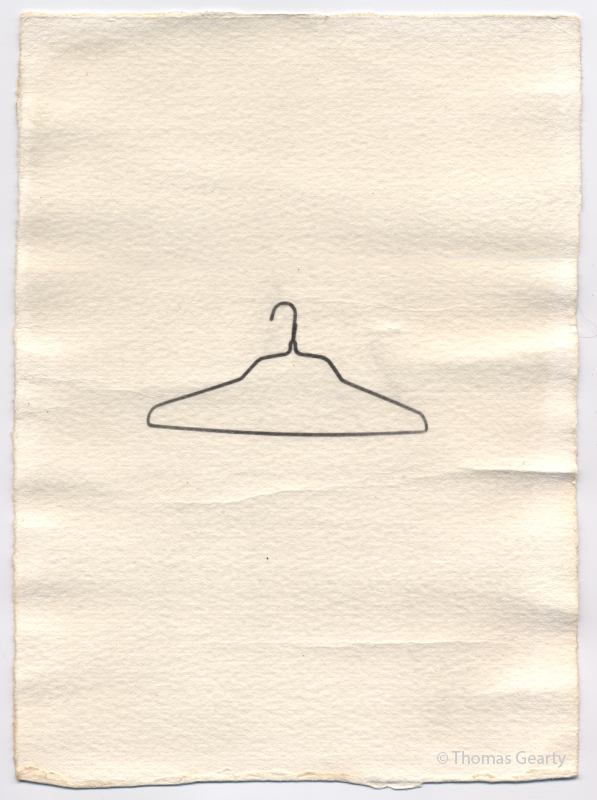  Clothes hanger, from the series Iconotypes   Unique liquid-emulsion print on watercolor paper    