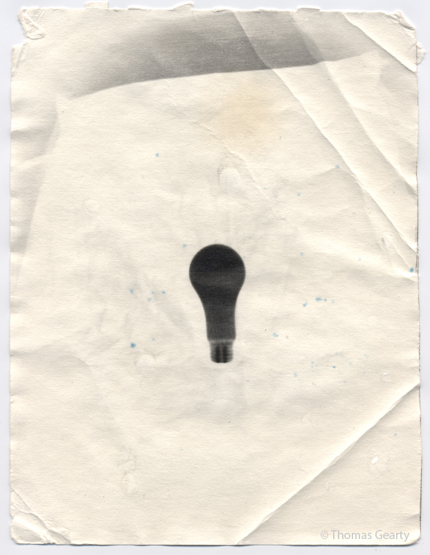  Light bulb, from the series Iconotypes   Unique liquid-emulsion print on watercolor paper  