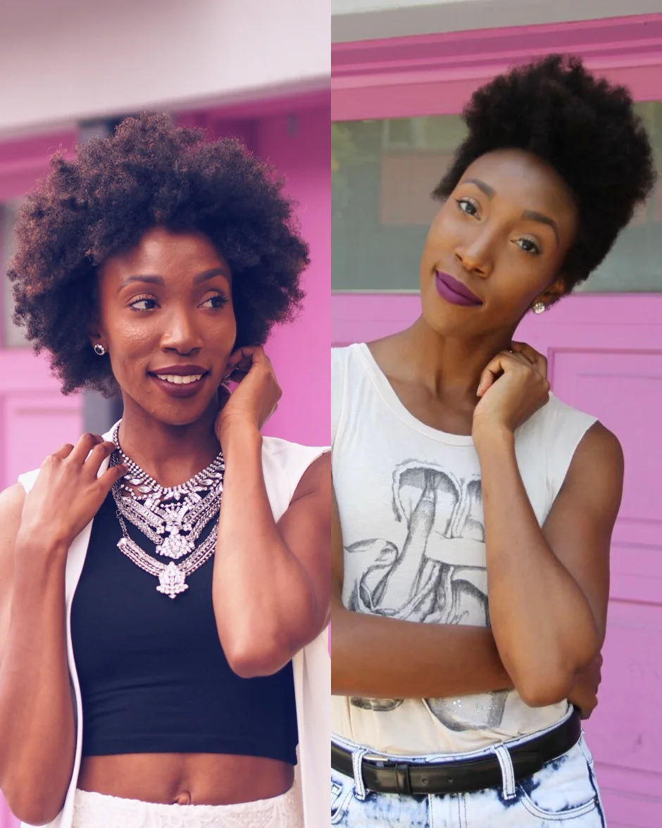 Before getting my hair cut and After....