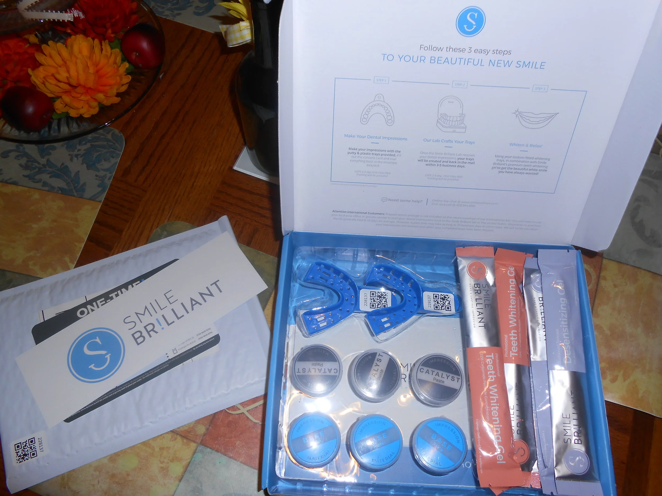The kit comes with everything that you need to both Whiten and do you impressions to get your personal trays.
