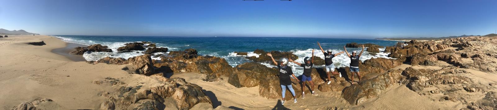 We rode through the desert and ended up by the beach...
