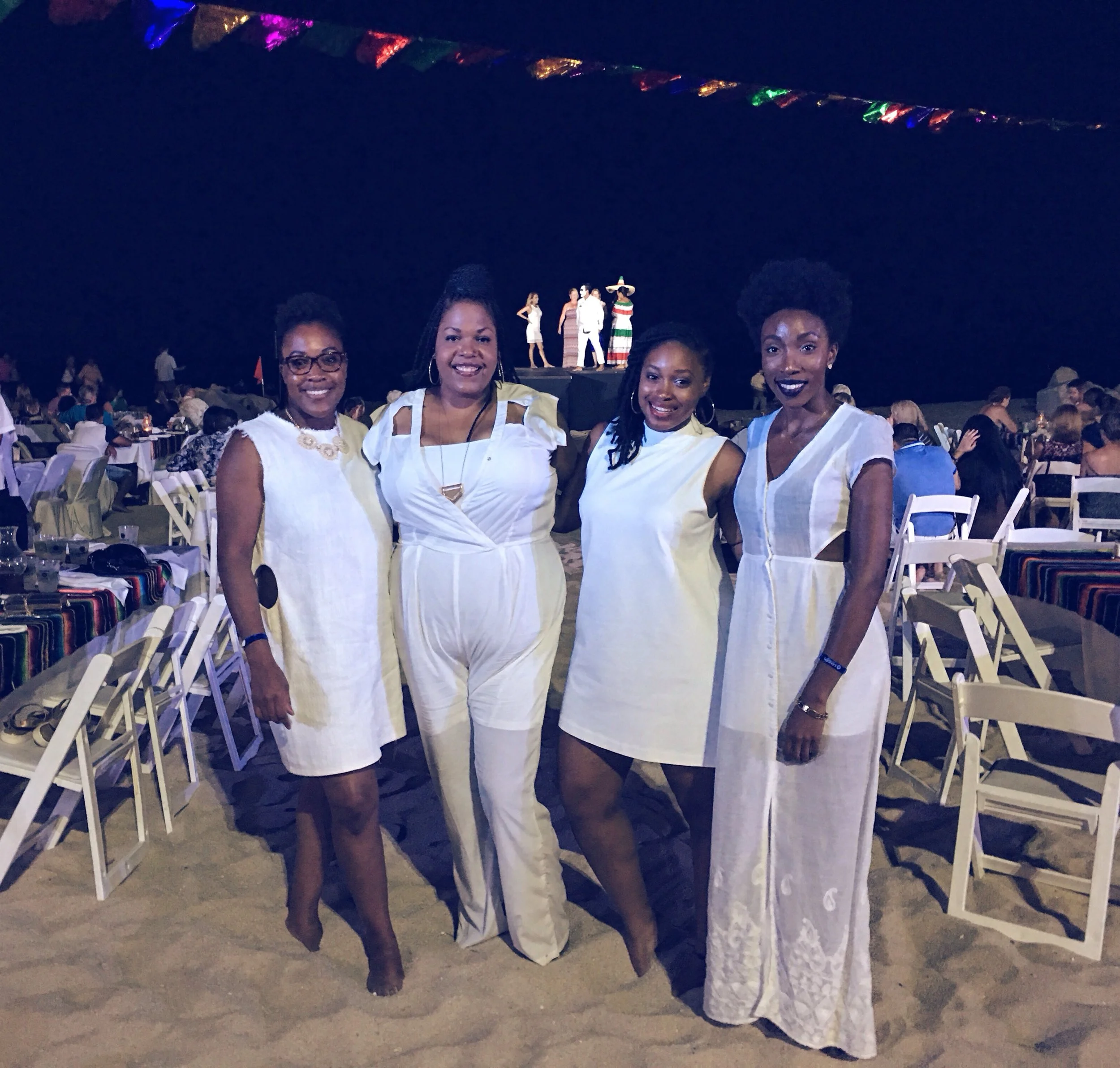 There was a White Party at our hotel on the beach with food and traditional Mexican dancing and music, so we had to come out and Slay!!!