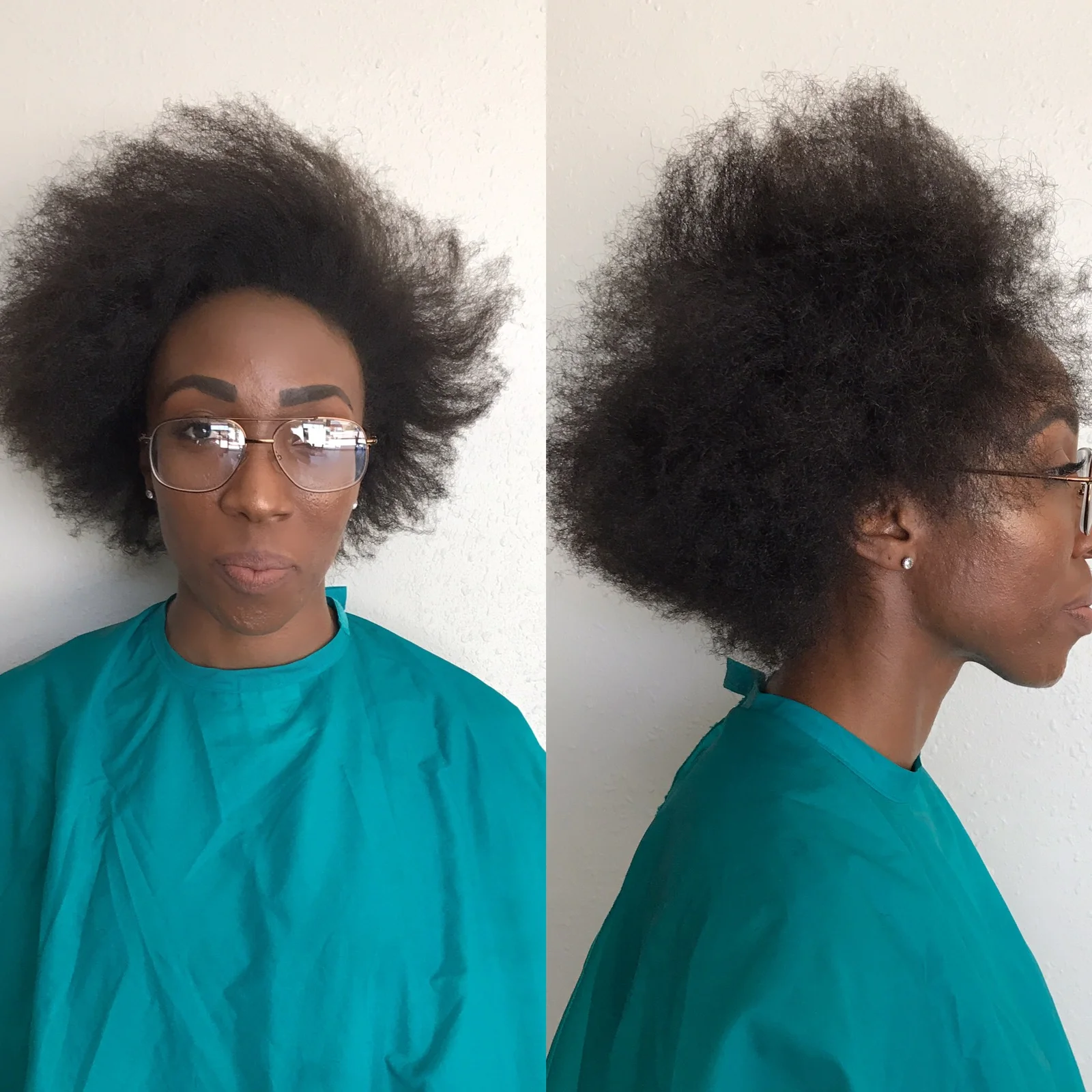 **Before** This is my hair blow dried. I haven't blow dried my hair my self in a few years since I've been natural. It was so weird!!! I don't even own a blow dryer personally... I had to ask my mom for her's.