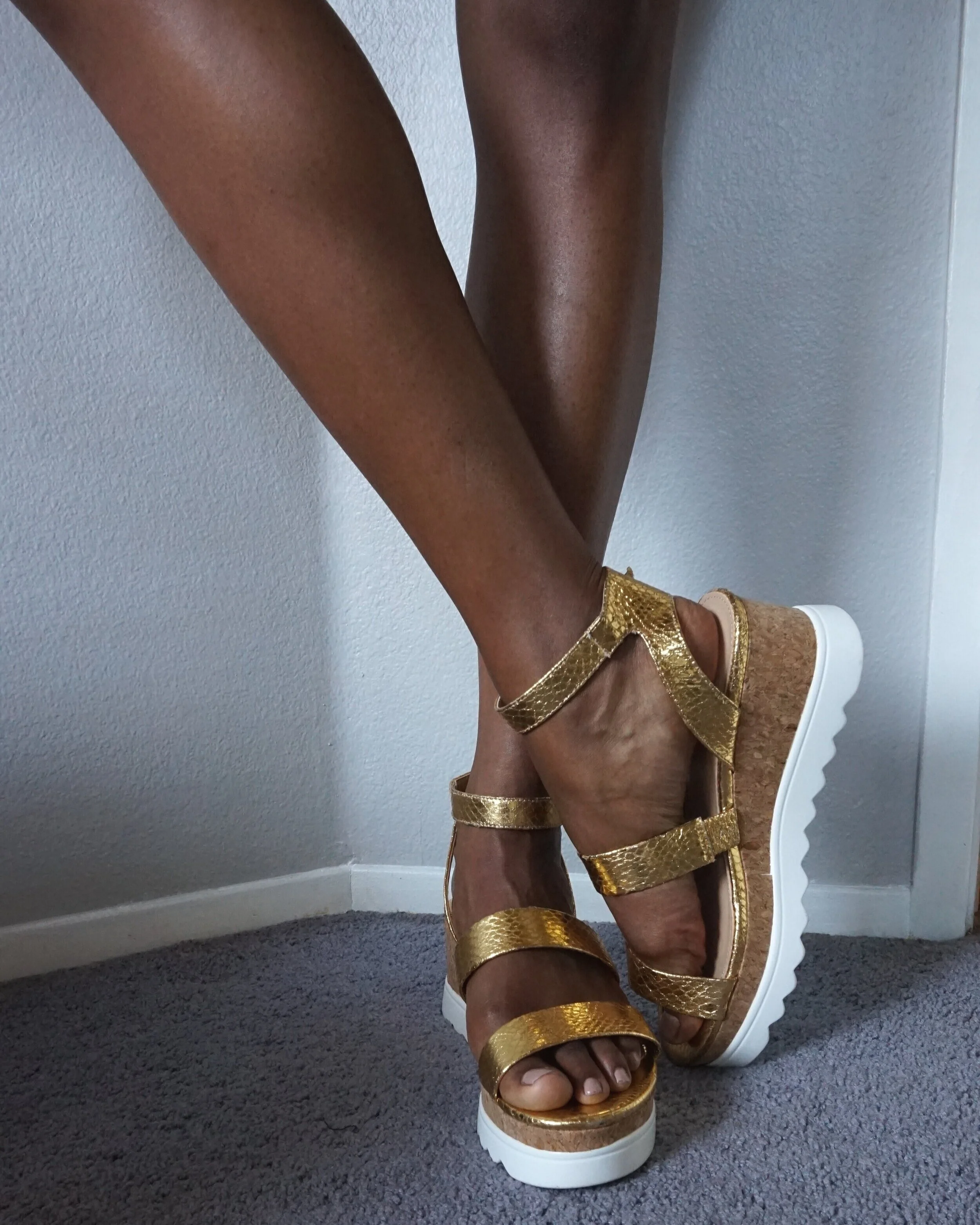 shoedazzle gold shoes