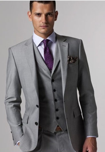 Purple Shirt Grey Suit With Purple Vest Wedding Suits Grey Suit Tuxedo  Purple Vest Light Grey Suit  Perfect Fit