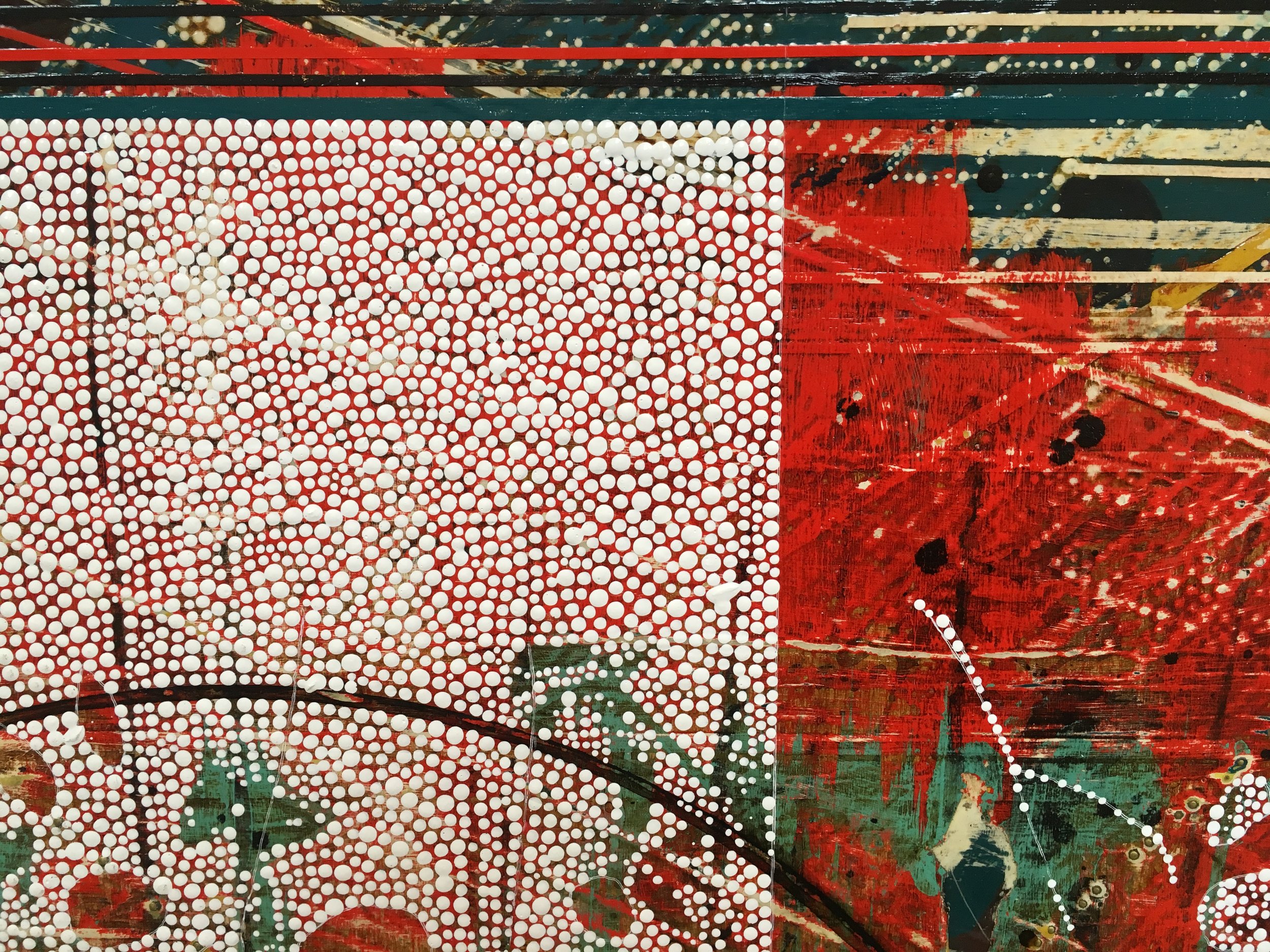 detail image of a painting in Nina's studio.