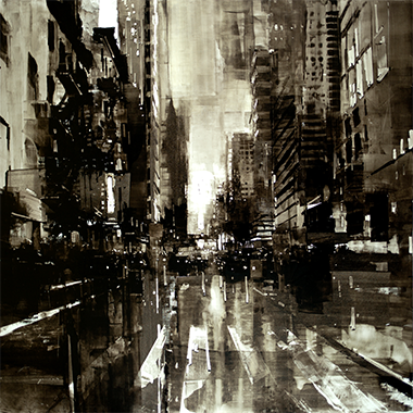 Composition 163, Jeremy Mann, 48x48" oil on panel at EVOKE Contemporary