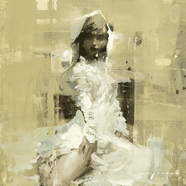 Figure, Composed Form Study 12, Jeremy Mann, 6x6" oil on panel at EVOKE Contemporary