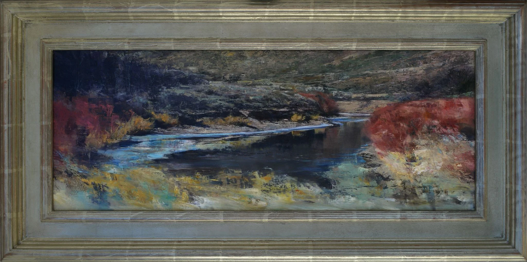 Douglas Fryer, Sage and Spring Willows on the Sevier River , oil, 12 x 30 1/4 in.