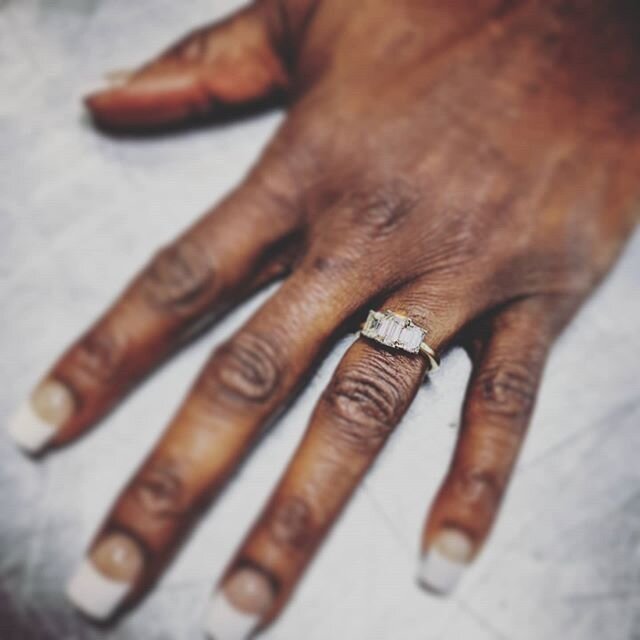 Another dream come true!
A woman came in a few months ago and saw her dream ring! She just wanted to do something nice for herself and thanks to our layaway program she was able to pay over time until today when she got to pick it up! It is such a be