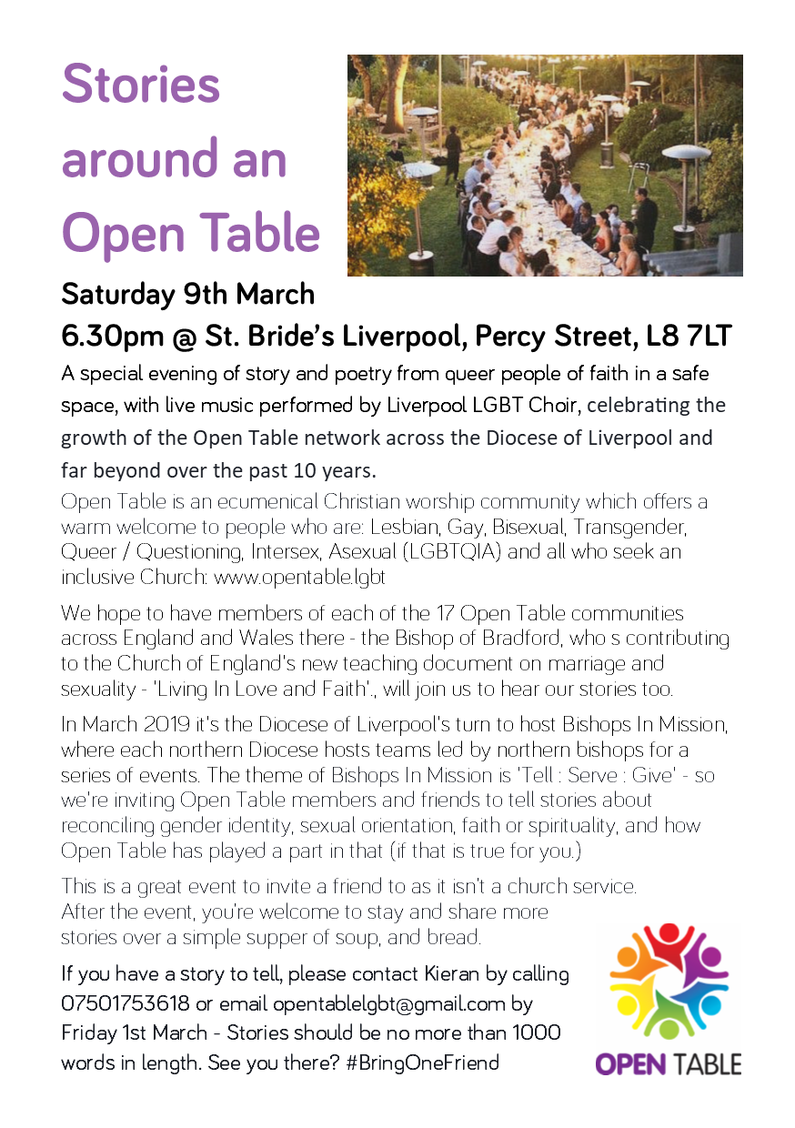  The Stories Around An Open Table event flyer 