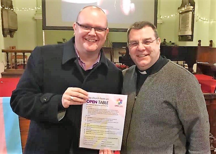  Nicholas Campbell (left) was representing the churches in Blackley and Salford which make up Open Table Manchester 
