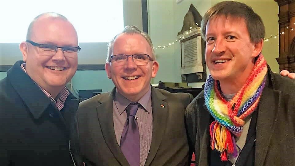  Nick Campbell from Open Table Manchester with Open Table network coordinator Kieran Bohan and Mark Gant from Open Table Chester 