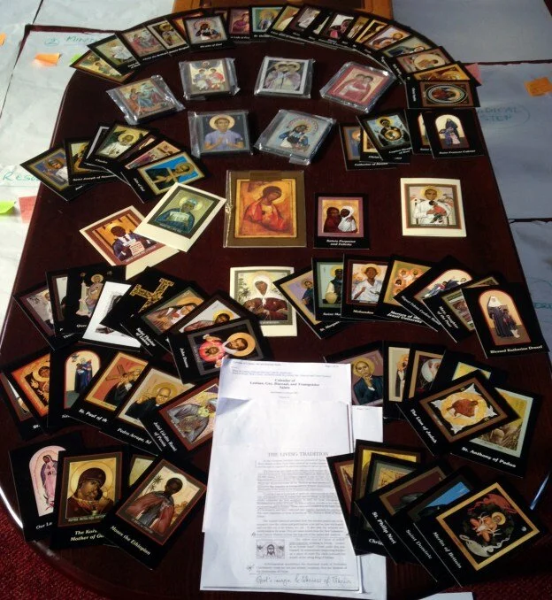   A selection of modern icons from Brother Robert Lentz OFM which we reflected on during the day  