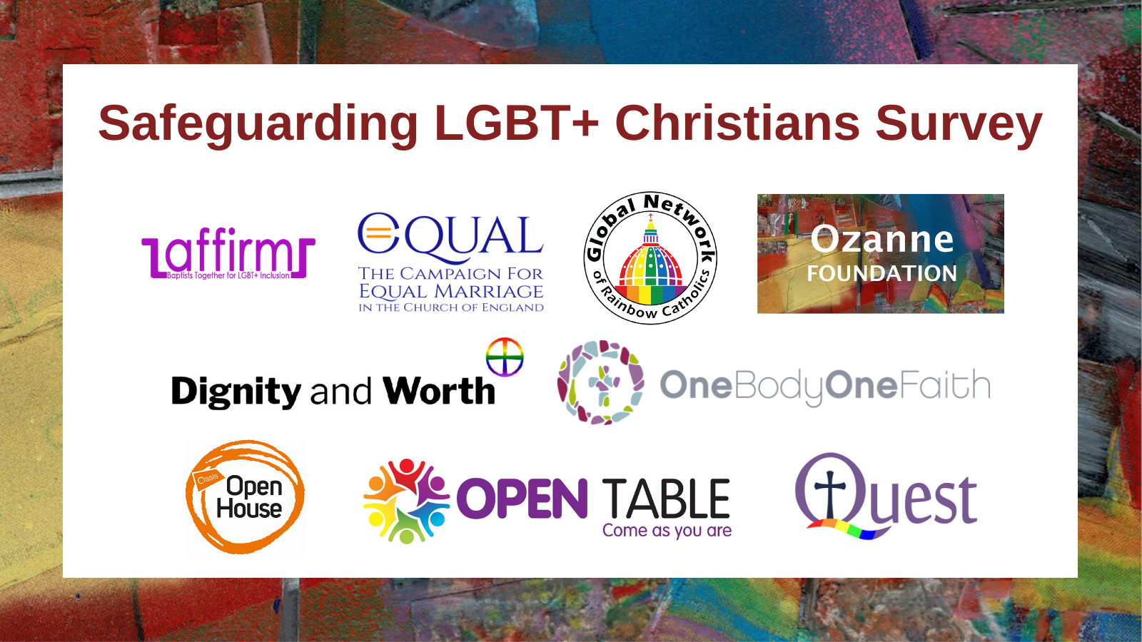 Safeguarding LGBT+ Christians Survey - Partner logos