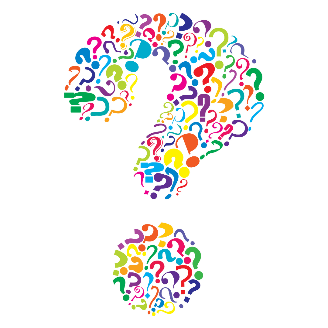 A question mark made of many more question marks in many colours, styles and sizes.