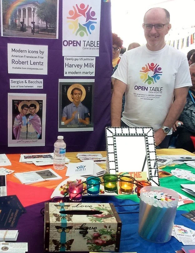   Richard on the Open Table community stall at Liverpool Pride  