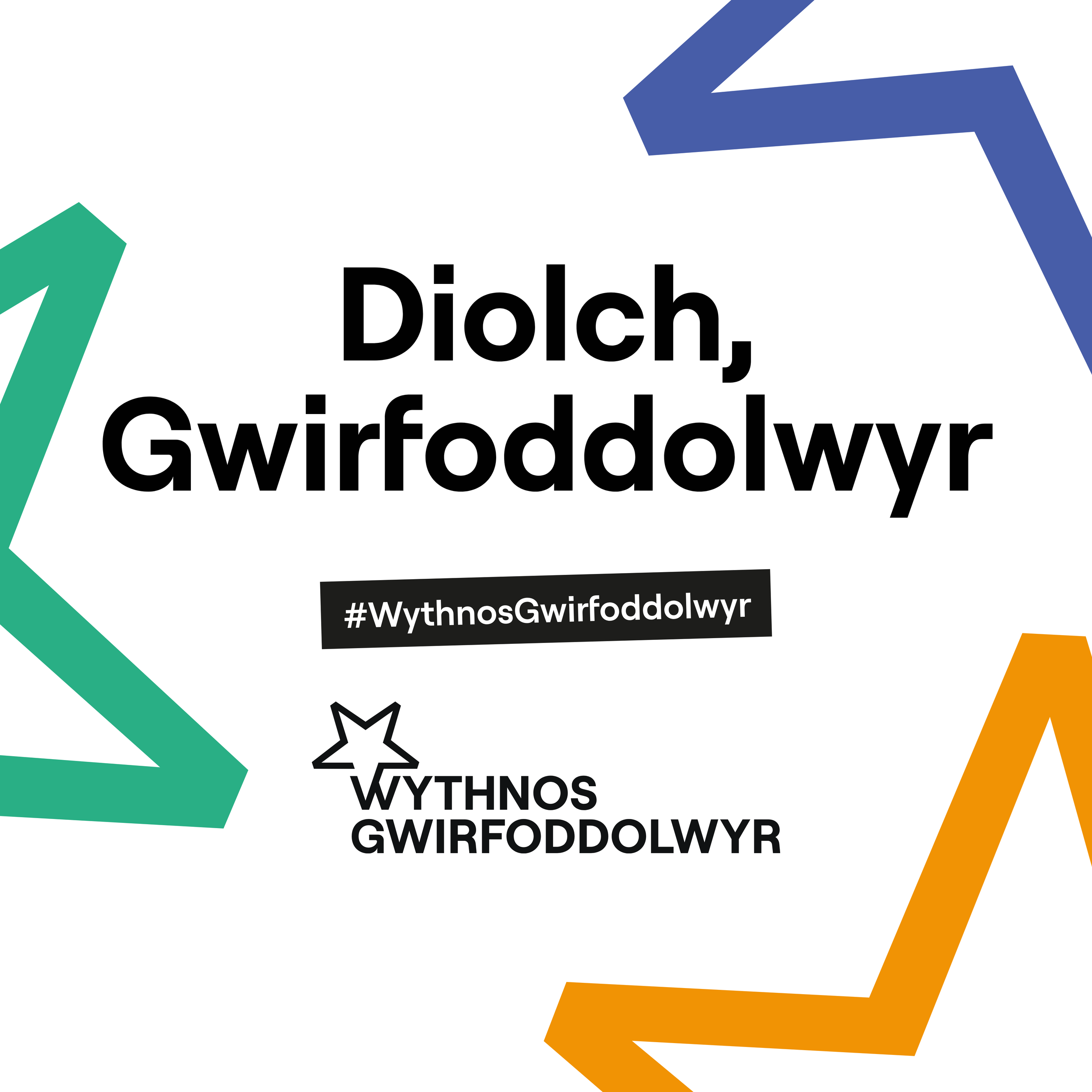 Volunteers’ Week graphic in Welsh