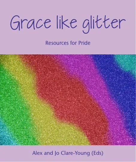 Cover image showing glitter in a rainbow of colours