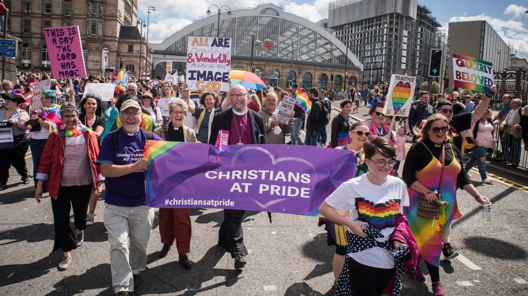 Bishop Paul marching with Christians At Pride, July 2018