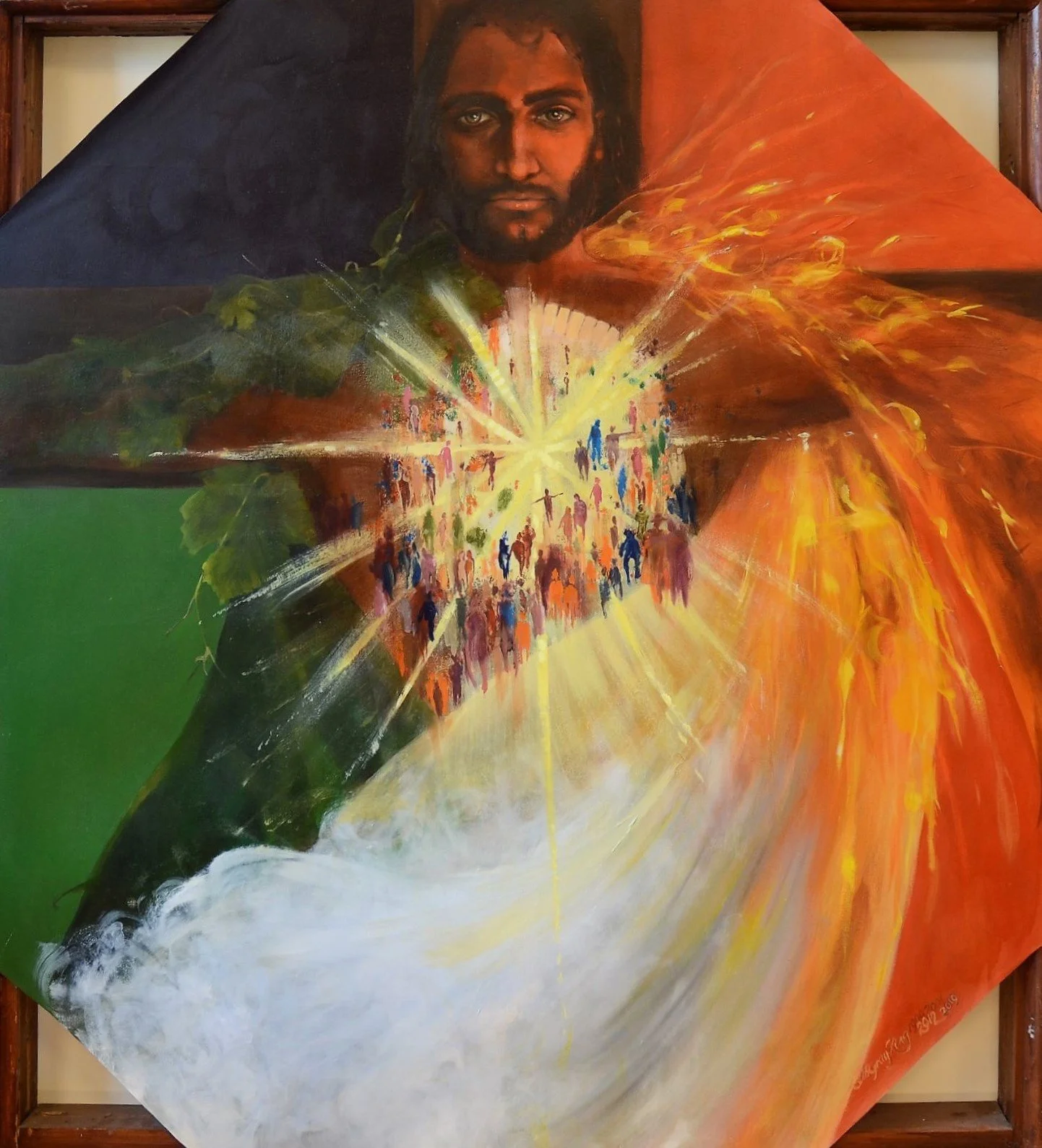   Nativity  by Elizabeth Gray-King, one of the paintings that features in Revd Elizabeth Gray King’s touring exhibition. Click on the image to enlarge it. 