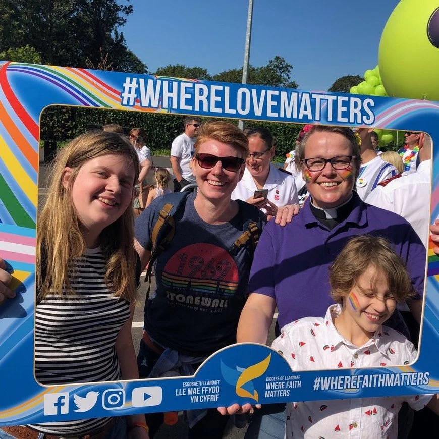 Rose and her family at Pride Cymru