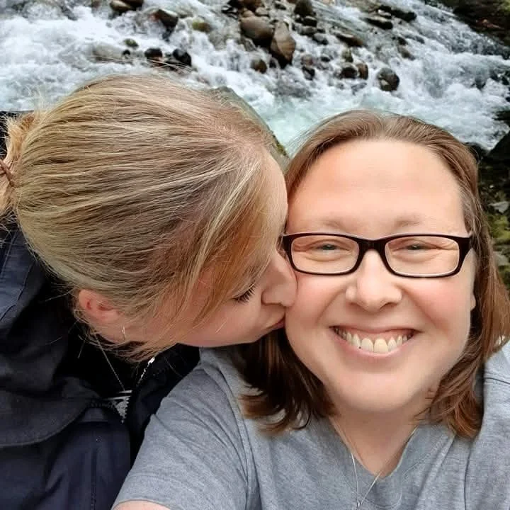  Jo (right) with her wife Georgina. 