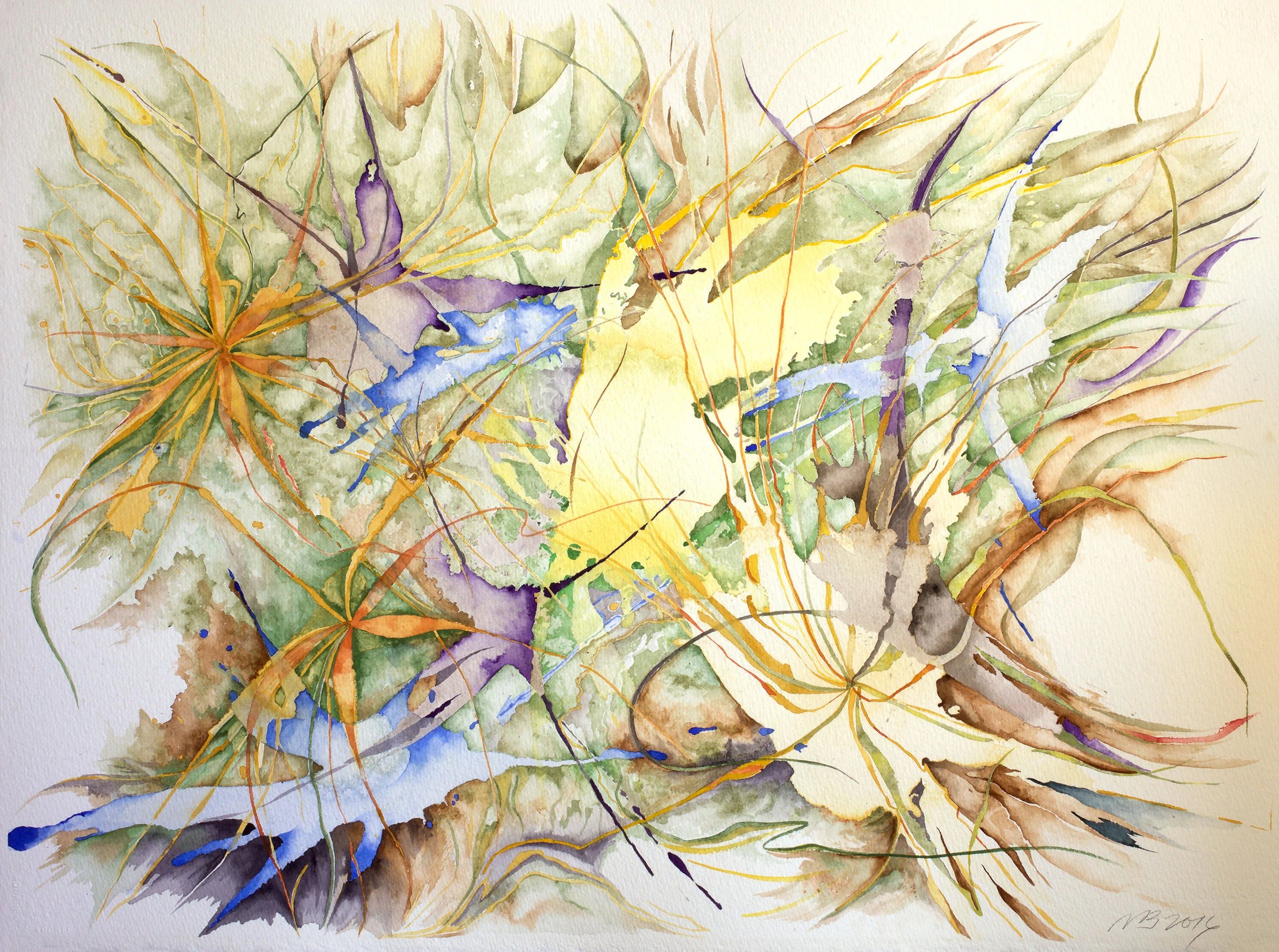 Dead Grasses, 2016, Watercolor on Arches watercolor paper, 22" x 30"
