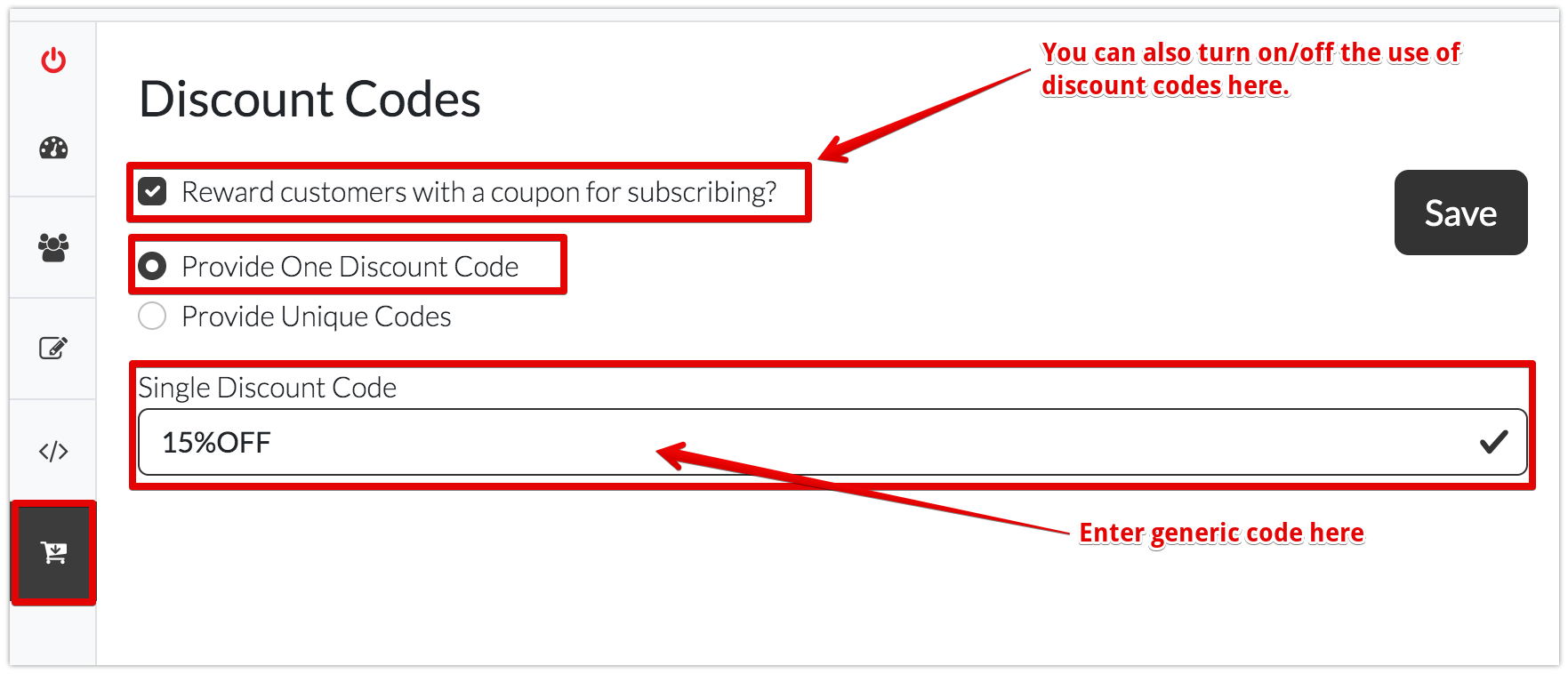How to Upload Discount Codes for use in your Optin Popup Campaign