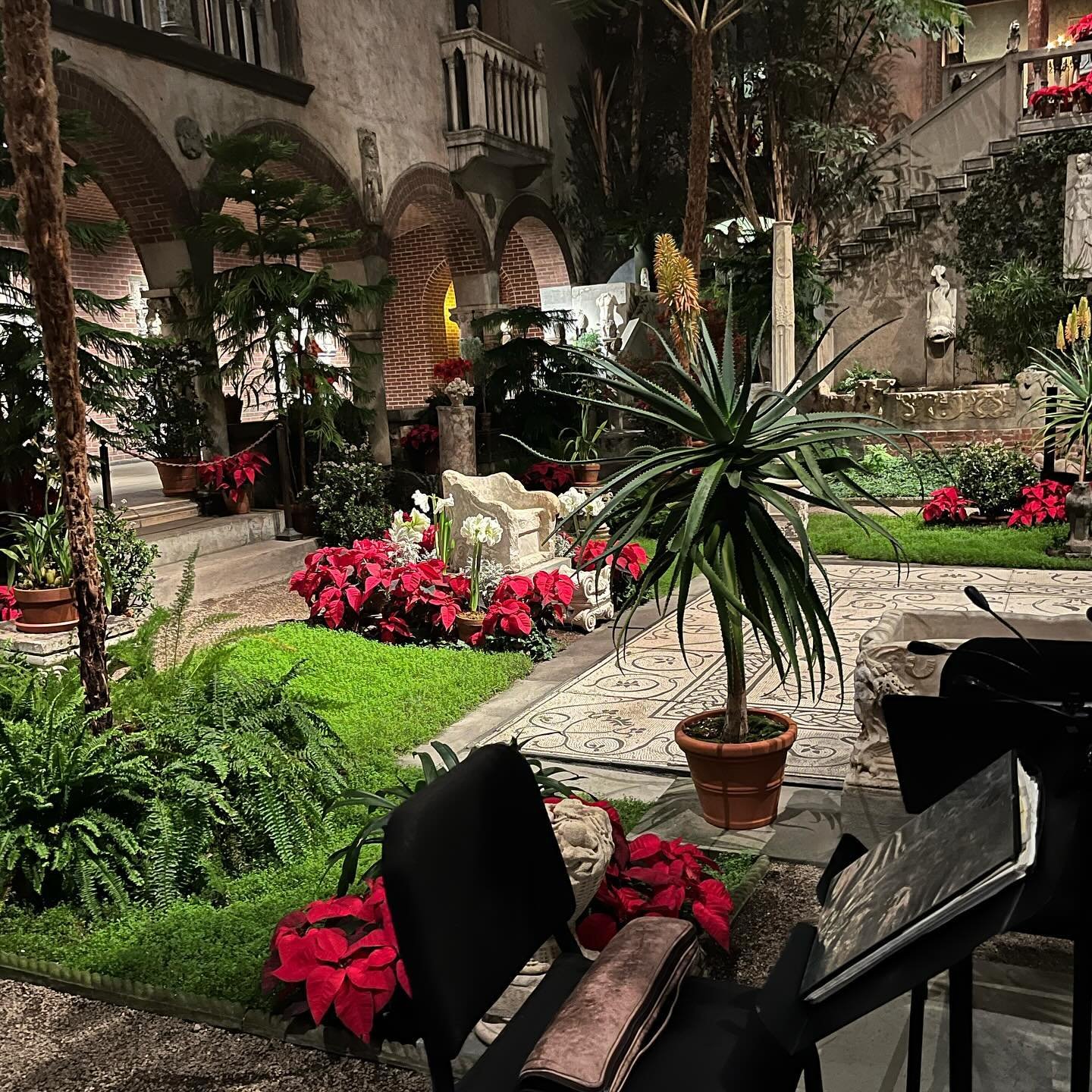 Flashback to the holidays&hellip;flute and poinsettias still life.

@gardnermuseum 

#flute #live #music #eventmusic 
#local #livemusic