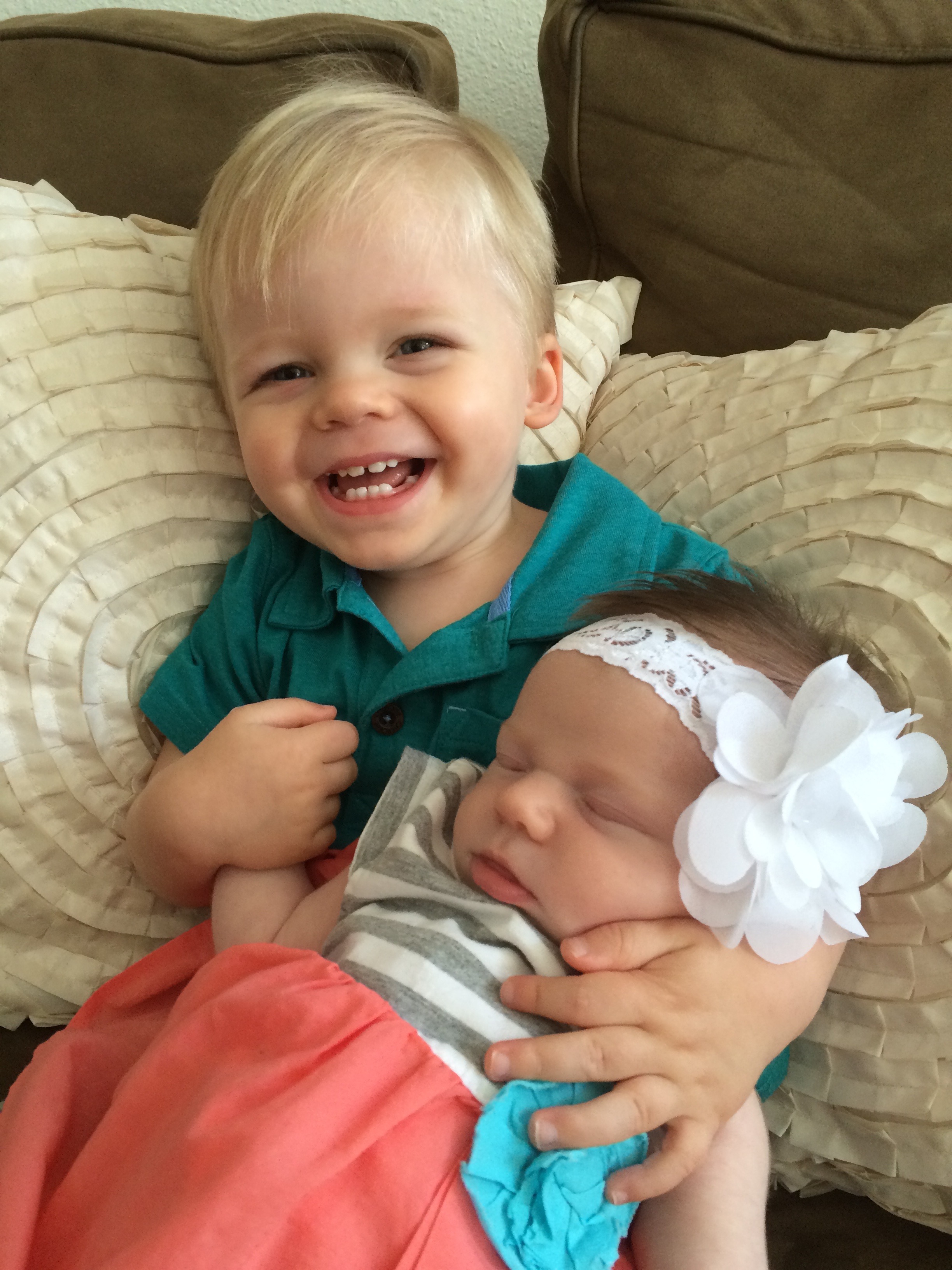 Carter enjoys his little sister, Briella!
