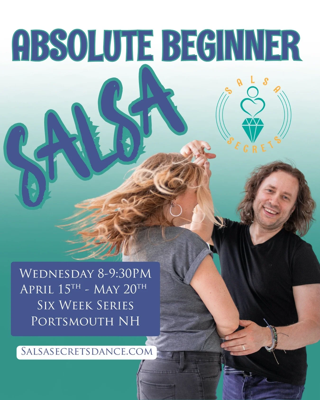Salsa for Absolute Beginners 
Starting April 15th
6 weeks - couples &amp; singles
location: 2800 Lafayette Rd. Portsmouth, NH