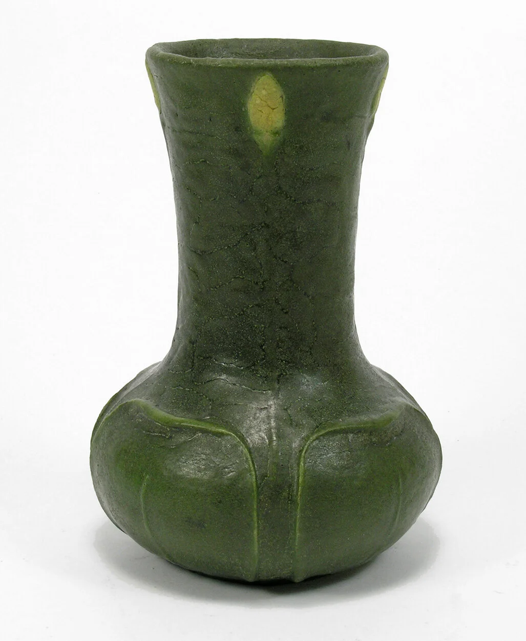  Grueby Pottery 7.25” two color vase, Eva Russell, Boston MA c. 1910 SOLD 