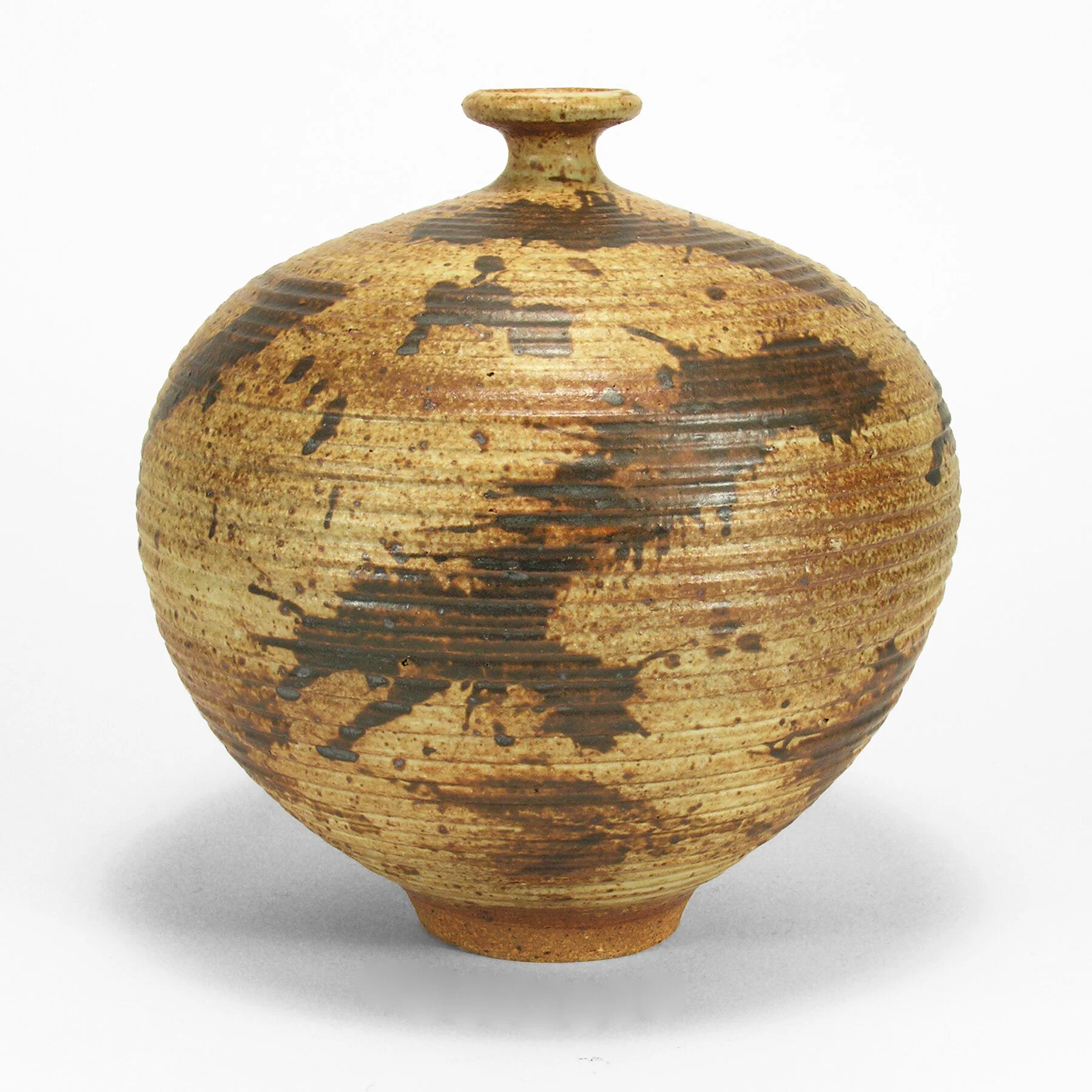 Vivika and Otto Heino pottery, 9.5” spherical vase, Ojai CA, c. 1965 SOLD 