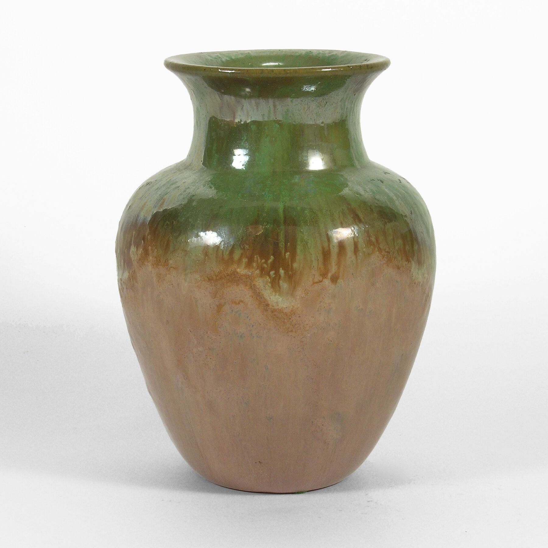 Brown Studio Art Pottery Vase 7 1/2 Tall