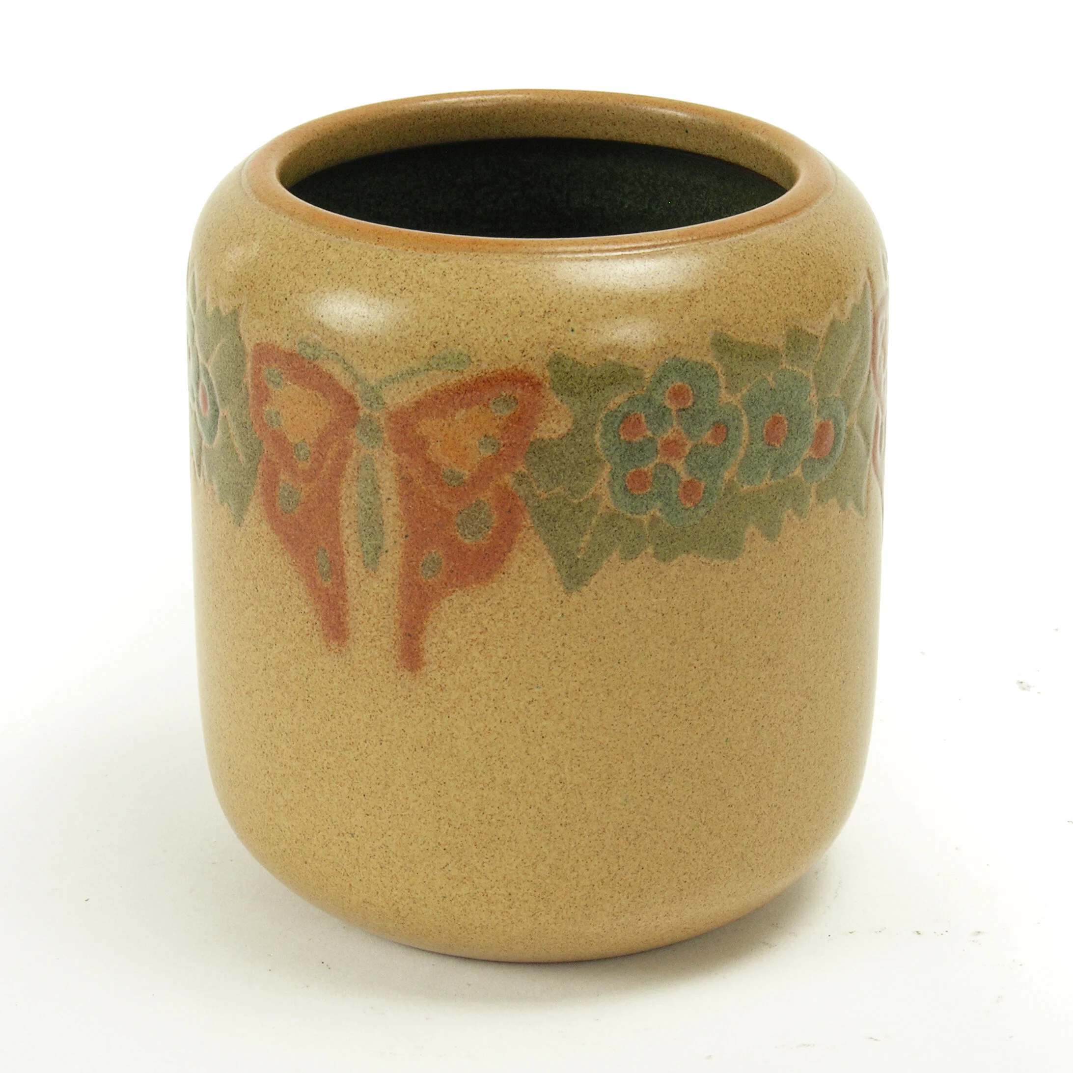 Marblehead-Pottery-4-5in-butterfly-flower-sand-cylinder-vase-B.jpg