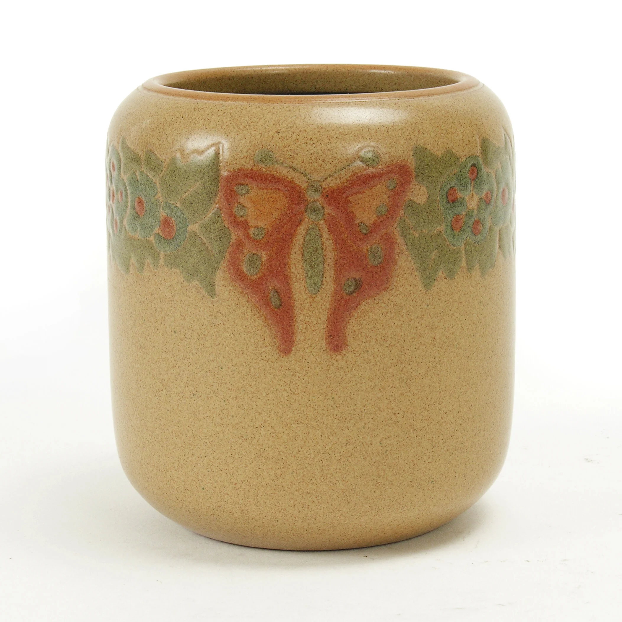 Marblehead-Pottery-4-5in-butterfly-flower-sand-cylinder-vase-A.jpg