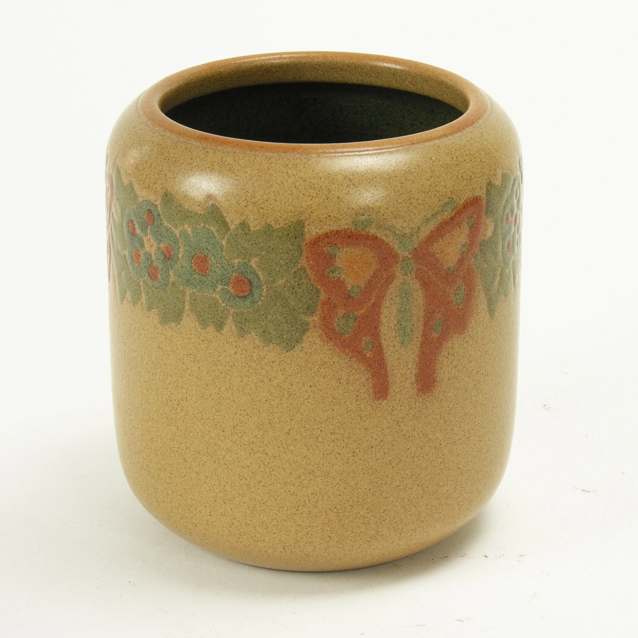 Marblehead-Pottery-4-5in-butterfly-flower-sand-cylinder-vase-C.jpg
