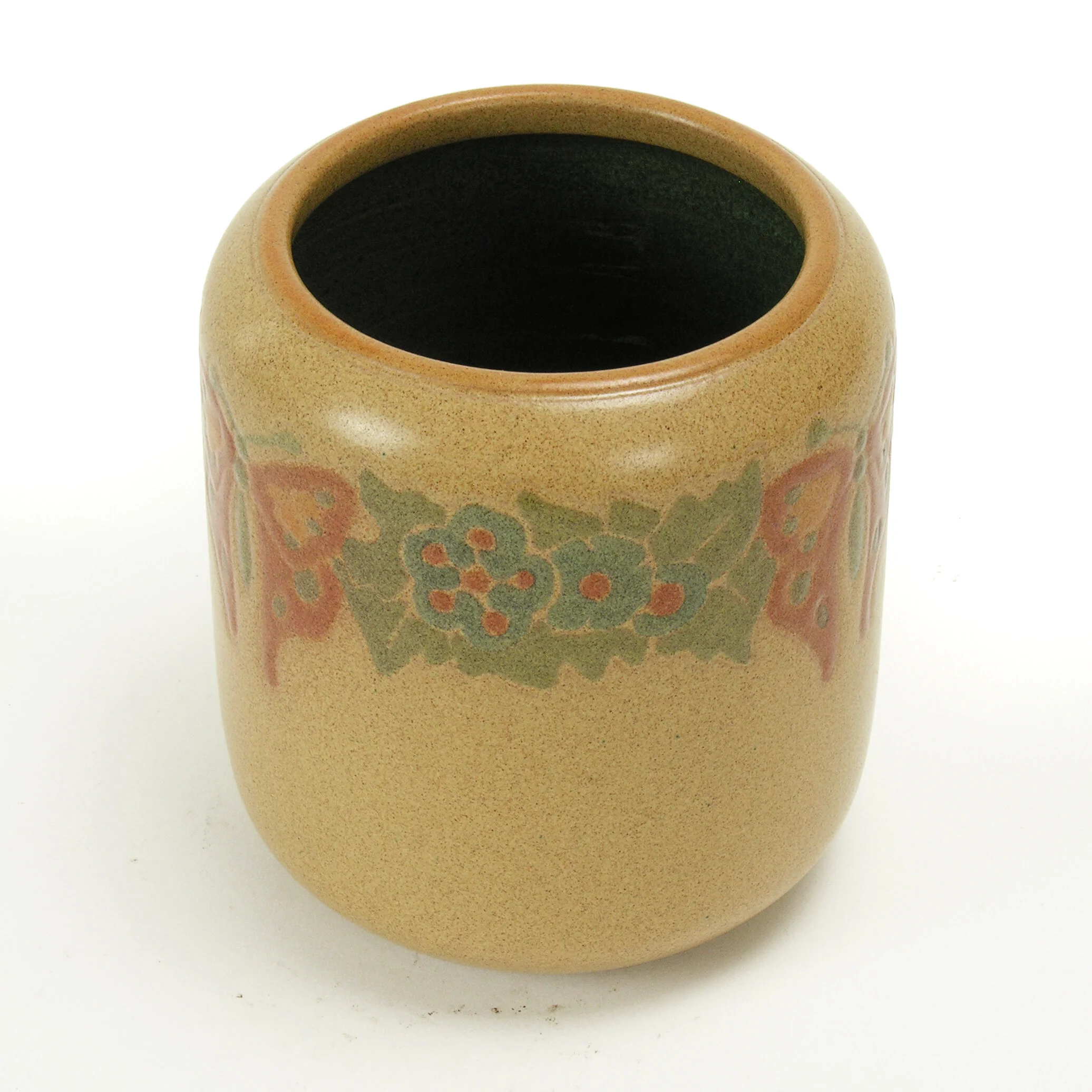 Marblehead-Pottery-4-5in-butterfly-flower-sand-cylinder-vase-E.jpg