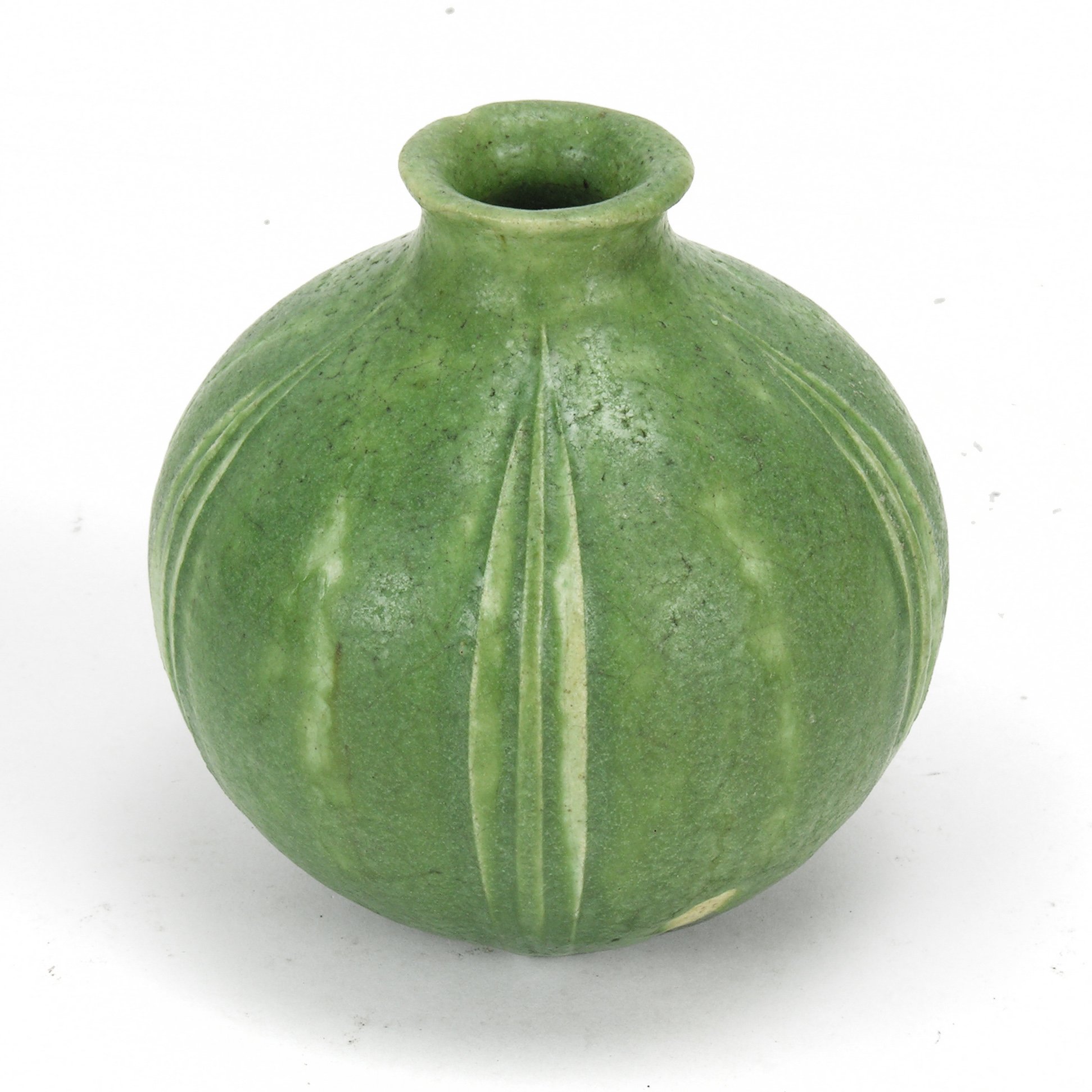 Grueby Pottery spike leaf sphere vase — JMW Gallery