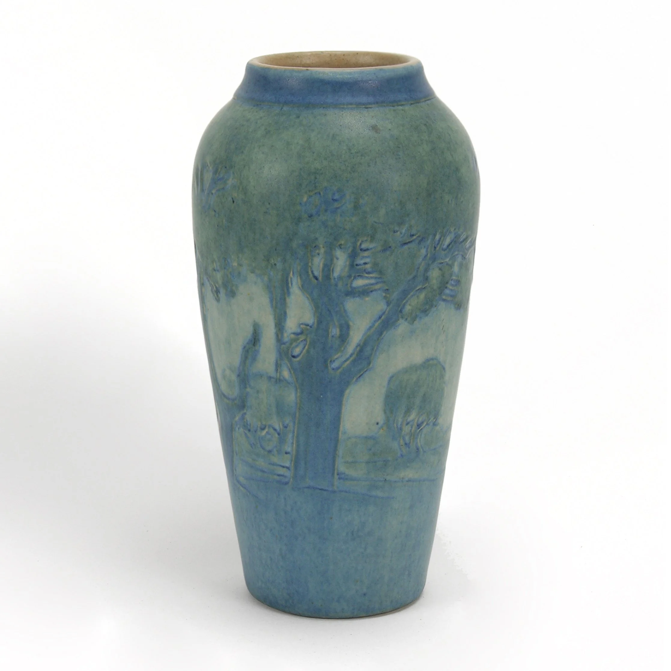 【THE MUSEUM VISITOR】HALF CIRCLE ENAMEL WALLET_5colors Newcomb College Pottery oak tree moon & moss 7.5