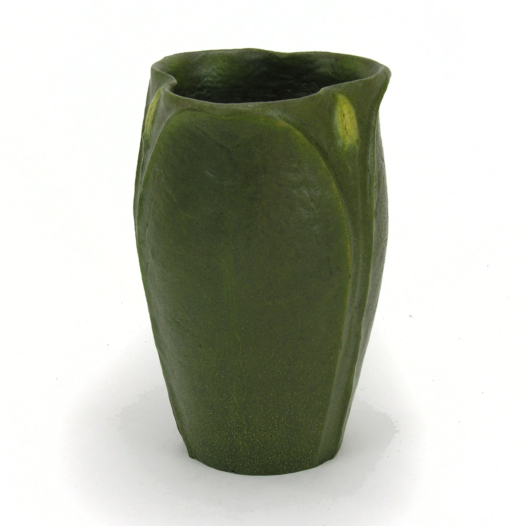 Grueby Pottery tri-pinch top 2 color vase — JMW Gallery