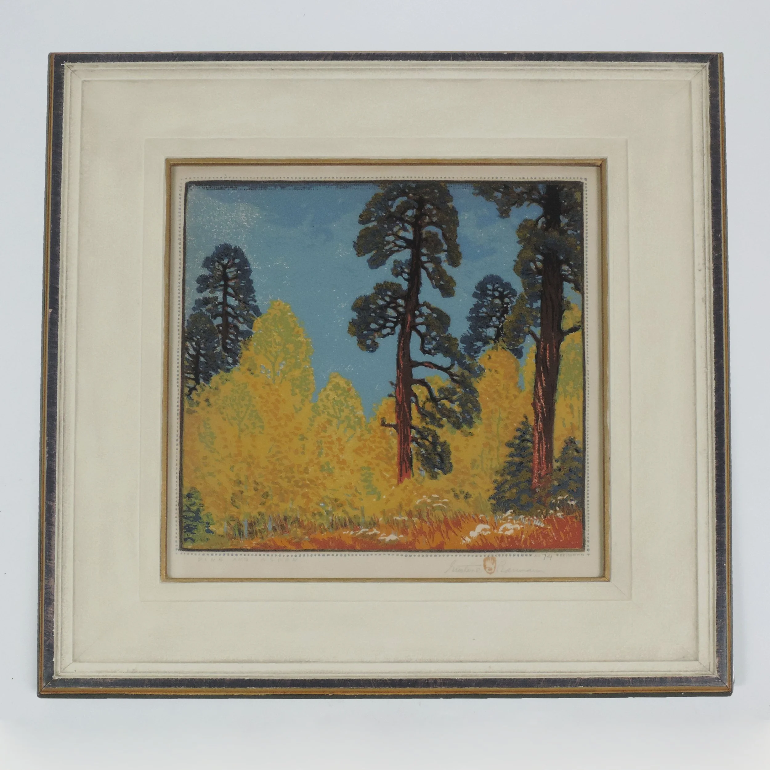 Gustave-Baumann-Pine-and-Aspen-13x13-5in-A.jpg