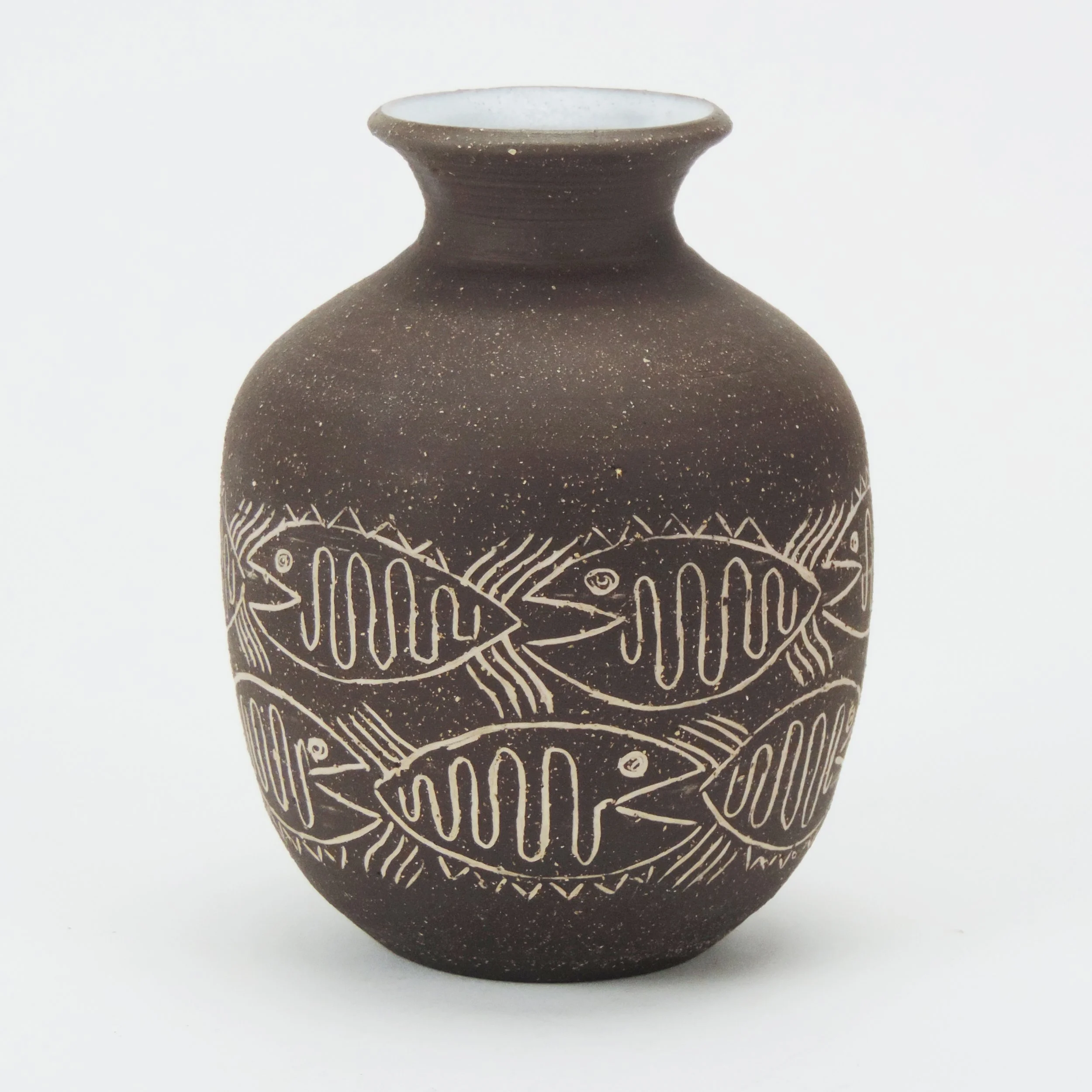 Scheier-Pottery-6in-fish-incised-bisque-brown-vase-B.jpg