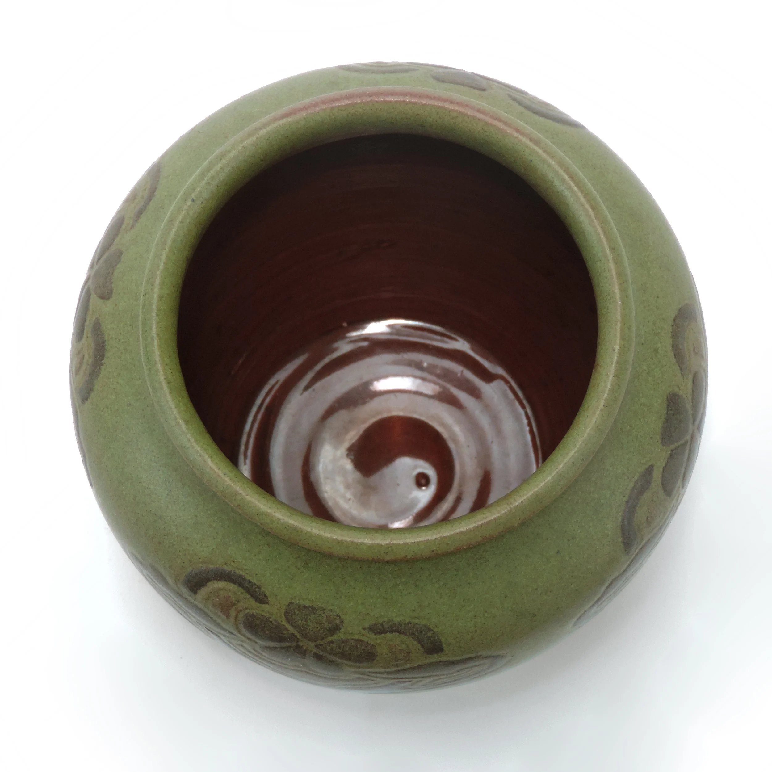 Marblehead-Pottery-5in-art-noveau-floral-olive-green-vase-G.jpg