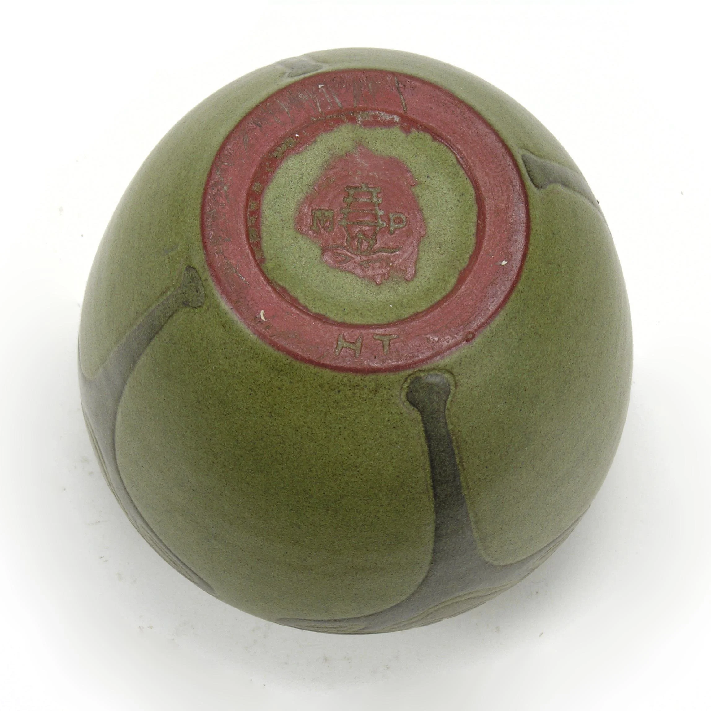 Marblehead-Pottery-5in-art-noveau-floral-olive-green-vase-C.jpg