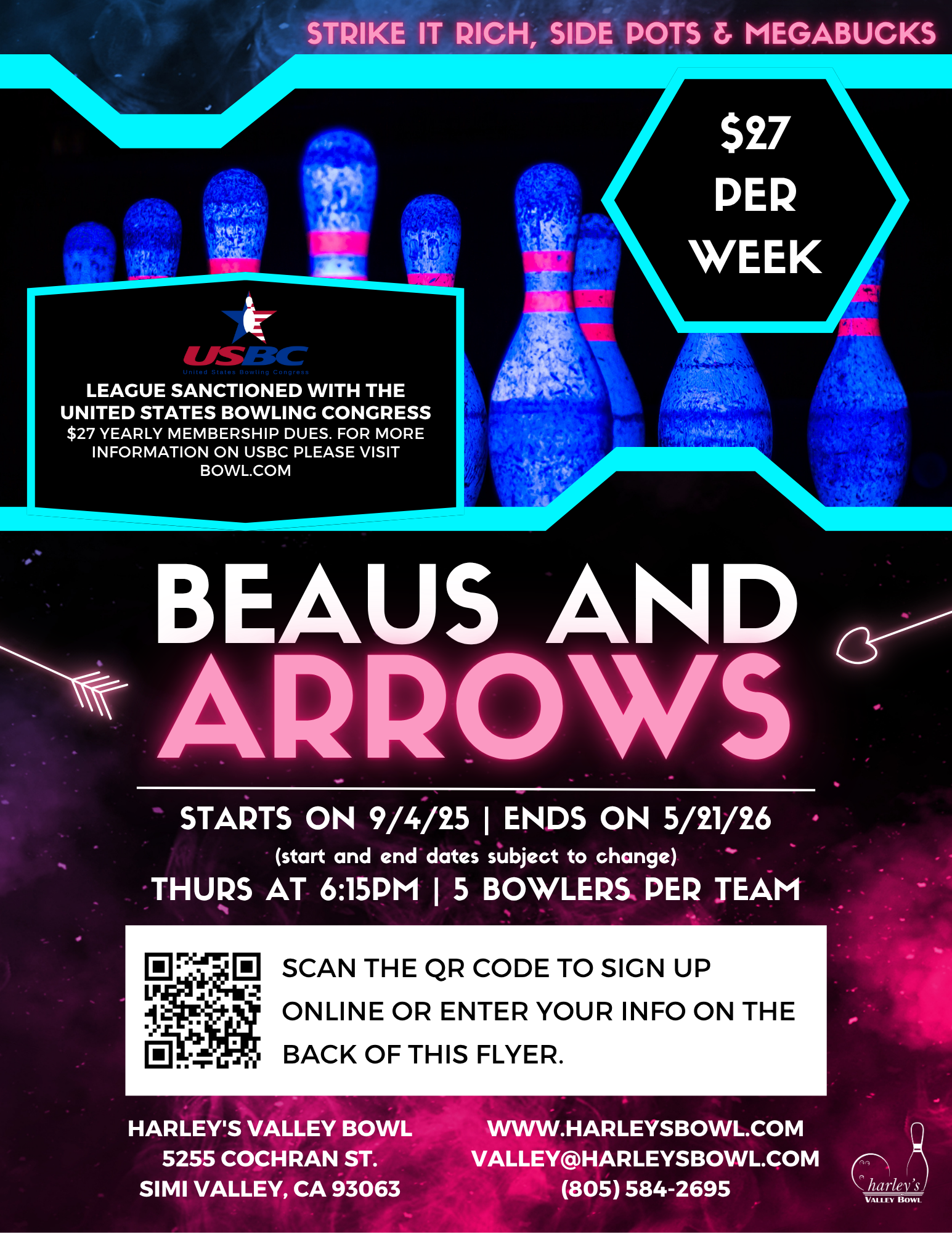 harley's Valley Bowl beaus & arrows league