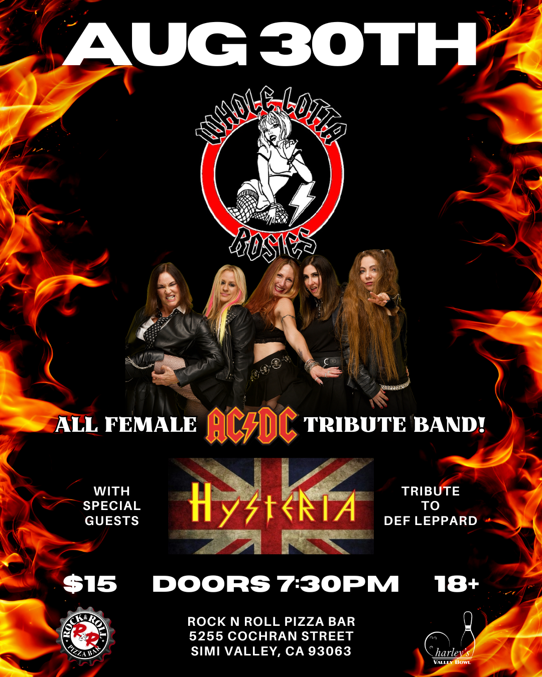 Whole Lotta Rosies & Hysteria, tributes to AC/DC & Def Leppard
