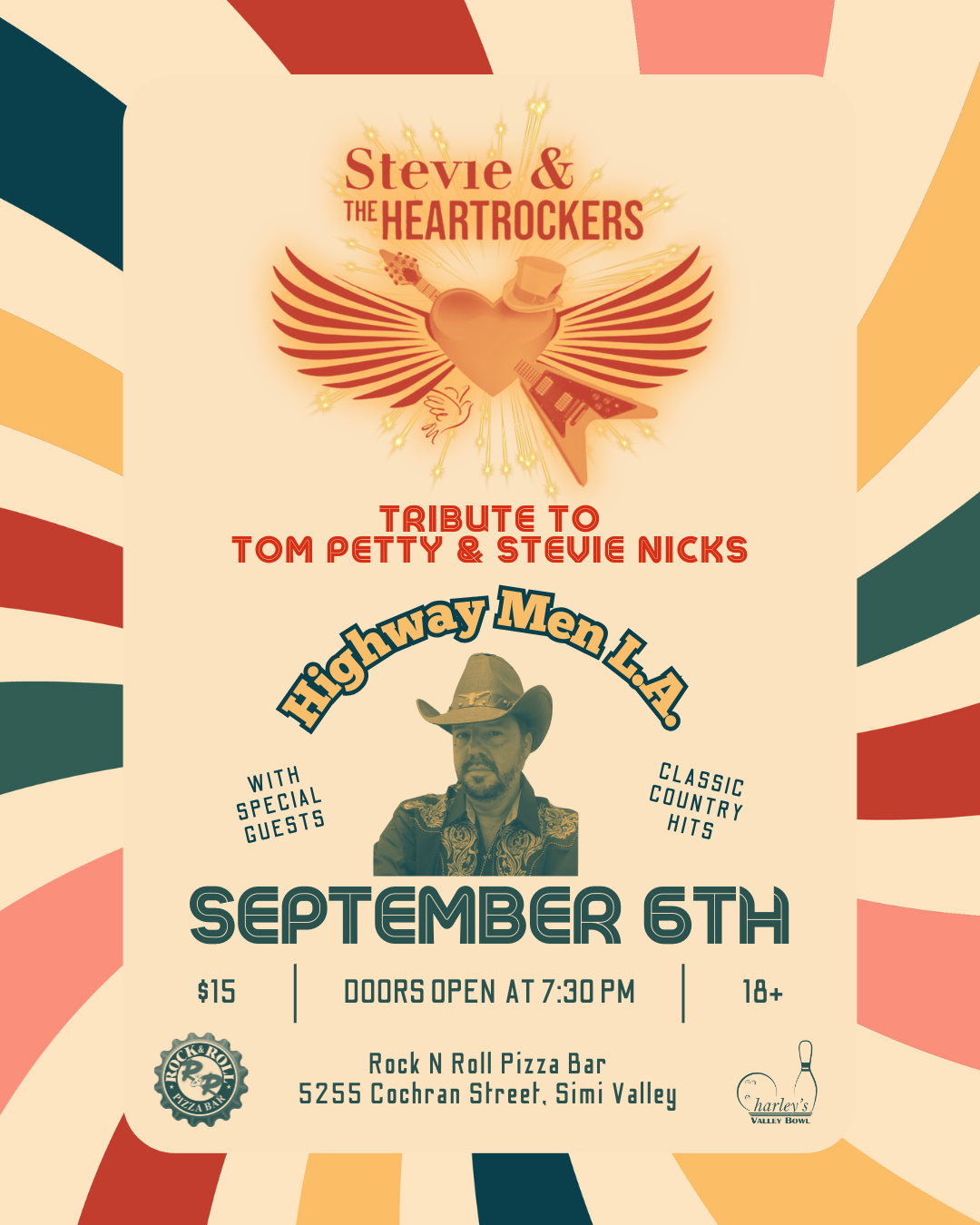 Stevie & the Heartrockers, tribute to Tom Petty & Stevie Nicks, with special guests Highway Men L.A.